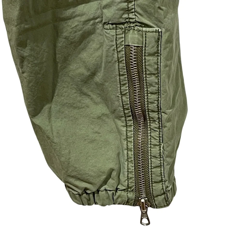 Free‎ People Pants Womens XS Green Utility Cargo Zipper Jogger Pockets Casual